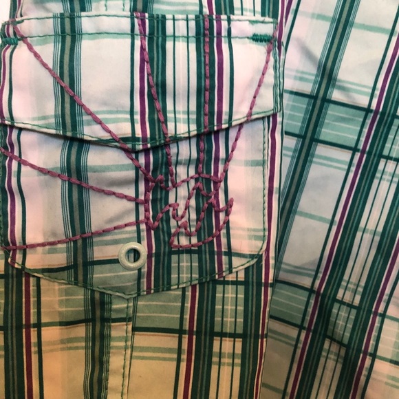 Billabong Junior’s Long Plaid Boardshorts - Picture 2 of 7